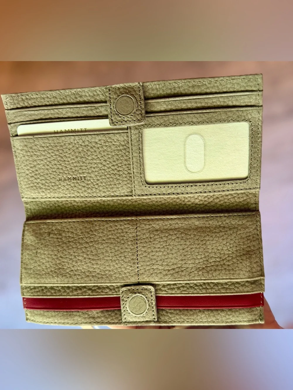NWT Hammitt 110 North Wallet Grey Natural Brushed Gold Box Dustbag Paperwork